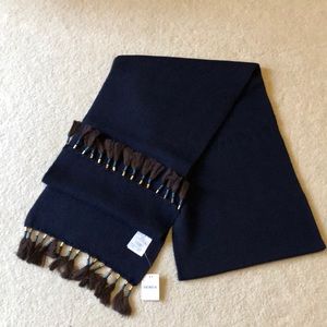 Solid Navy Tassel Scarf